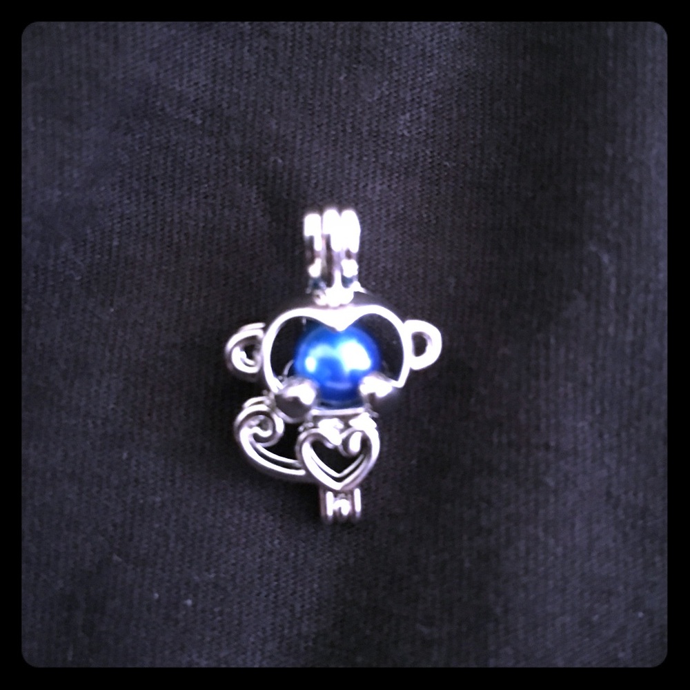 White gold plated monkey charm